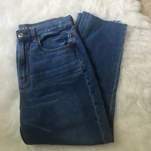 Never worn AE mom jeans! Raw hem